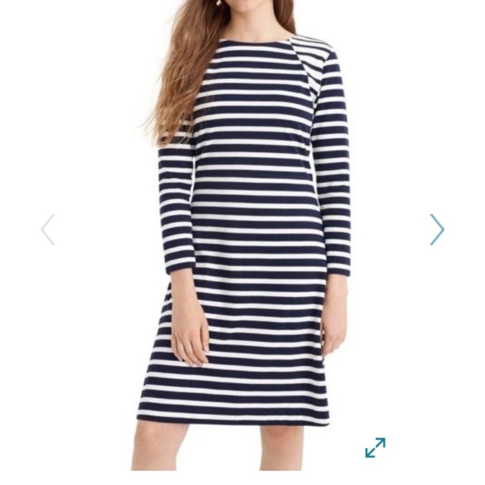 J Crew stripe navy and white dress size xs